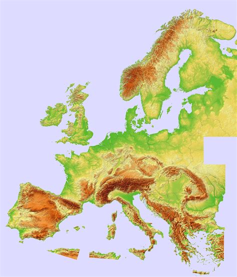 Composite Topographic Hillshade Map of Europe (Europe) | Mappe ...