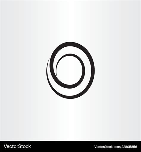 Black line spiral o letter logo symbol Royalty Free Vector