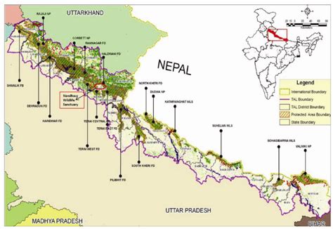 Map of Terai Arc Landscape (modified from ref. 3). | Download ...