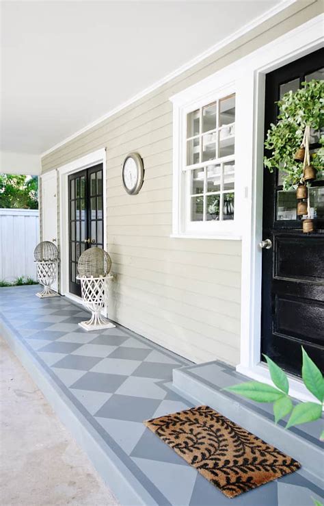 Before and After Painted Concrete Porch - Thistlewood Farm