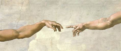 Touching the Hand of God by Michelangelo | Oil Painting Reproduction