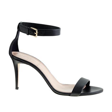 J.crew High-heel Ankle-strap Sandals in Black | Lyst