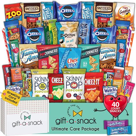 Buy Snack Box Variety Pack Care Package (40 Count) Bulk Individually ...