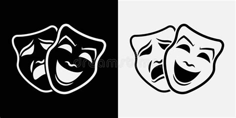 Theater Masks. Vector Illustration Stock Illustration - Illustration of ...