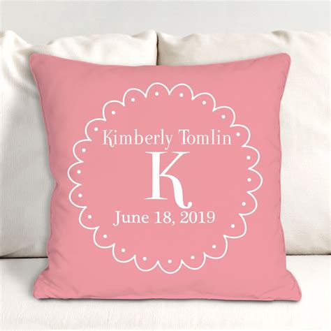 Baby Throw Pillow Personalized Initial | GiftsForYouNow