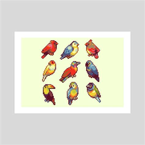 Pixel Birds, an art print by emmapixels - INPRNT