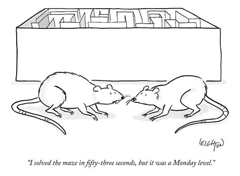 Two Labs Rats Speak Outside A Maze by Robert Leighton