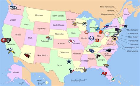 Nfl Teams Map : NFL Map | Teams | Logos - Sport League Maps : Maps of ...