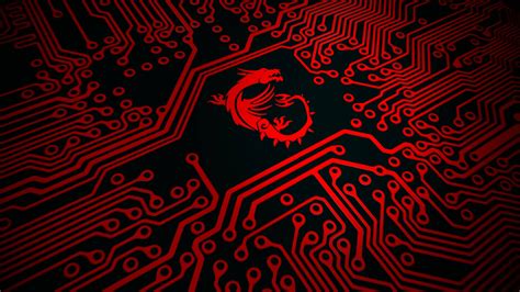 Download Msi 4k Red Dragon Circuit Board Wallpaper | Wallpapers.com