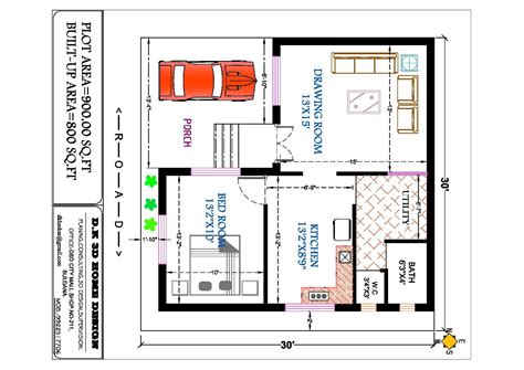 30'x30' house plan