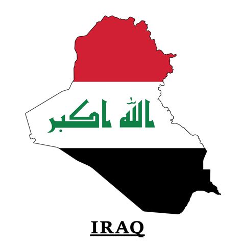 Iraq National Flag Map Design, Illustration Of Iraq Country Flag Inside ...