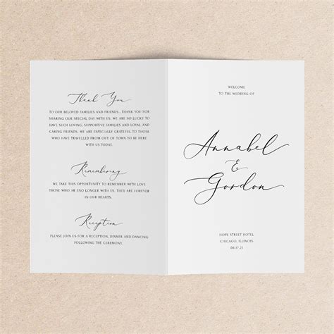 Wedding Program Booklet Template