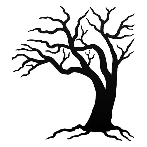 Halloween tree vector, dry tree without leaf, scary tree, silhouette ...