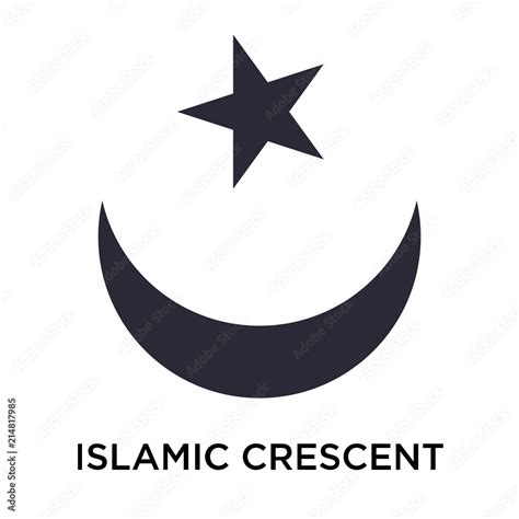 Islamic crescent with small star icon vector sign and symbol isolated ...