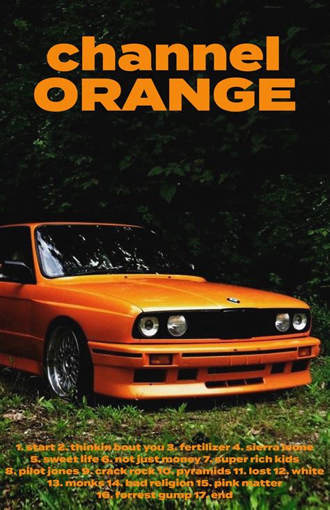 Frank Ocean 'Channel Orange Tracklist' Poster - 1 New Poster, Graphic ...