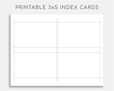 Printable 3x5 Index Card. Printable Note Cards. Printable Index Cards ...