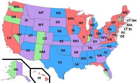 United States Map With Compass