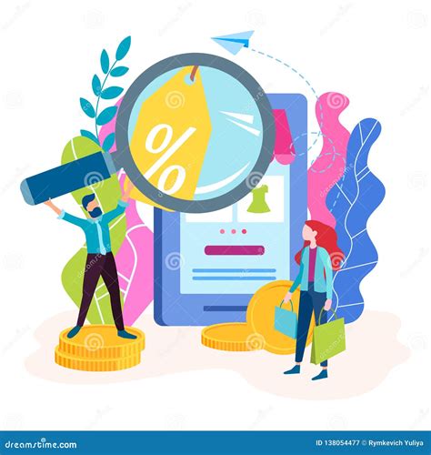 Discounts for Online Shopping in the Online Store Stock Vector ...