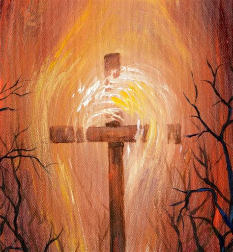 Holy Cross Acrylic Painting, Christian Art, Original Acrylic Painting ...