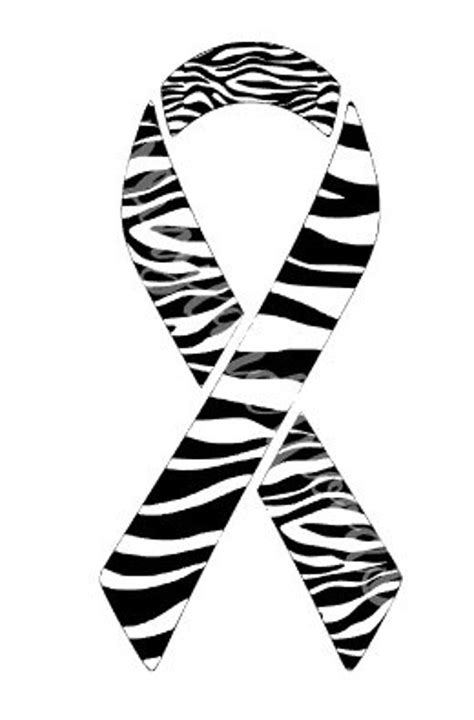 Carcinoid Cancer Ribbon Decal Zebra Pattern Ribbon Car | Etsy