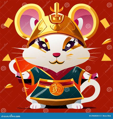 Chinese New Year of the Rat 2020. Cute Cartoon Rat. Vector Illustration ...