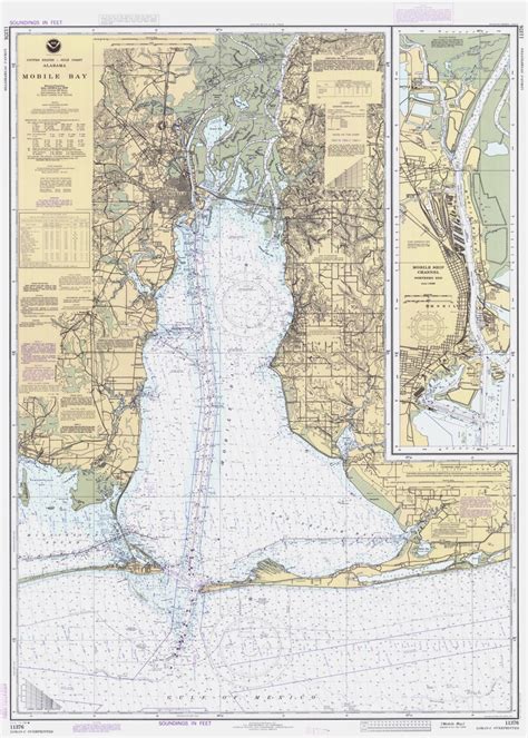 Mobile Bay Map Alabama 1984 Nautical Chart Print - Etsy