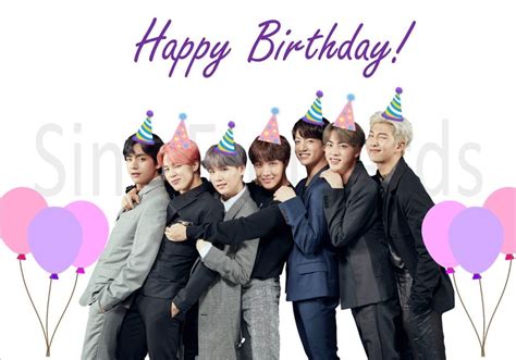 BTS, Army, BTS Birthday Card, Digital Birthday Card, RM, Suga, J-hope ...