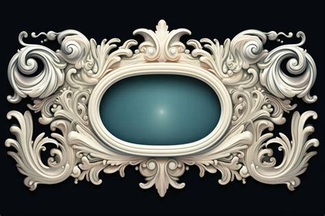 Premium Photo | An ornate frame with a blue oval in it