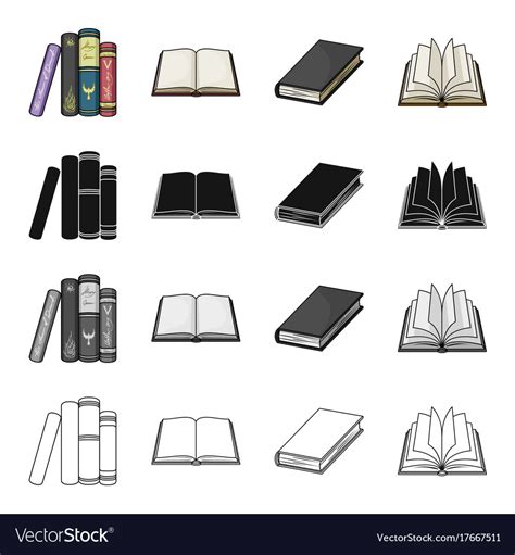 Different types of books literature textbook Vector Image