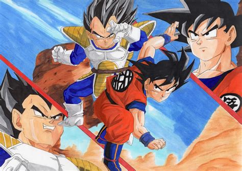 Goku vs. Vegeta Saiyan Saga by CrazyPrintz on Etsy