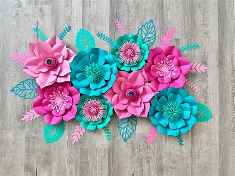 Custom Paper Flowers Set of 8 Birthday Party Decor Baby - Etsy