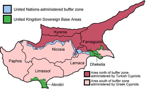 Map of Akrotiri and Dhekelia Cyprus