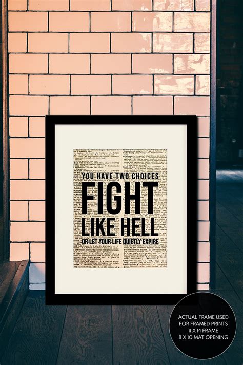 Fight Like Hell motivational poster / inspirational quote / | Etsy