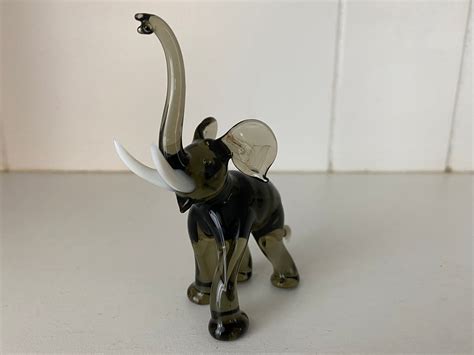 Miniature Glass Elephant Figurine