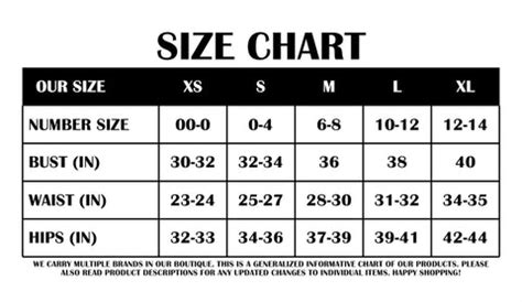 Size Chart – Cimi Bikini