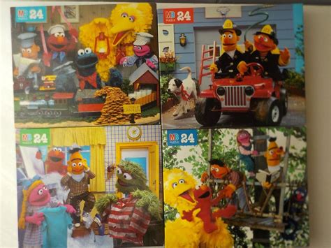 Vintage Lot of 4 Sesame Street Jigsaw Puzzles 24 Piece Milton Bradley ...