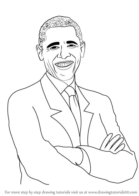 How to Draw Barack Obama (Politicians) Step by Step ...