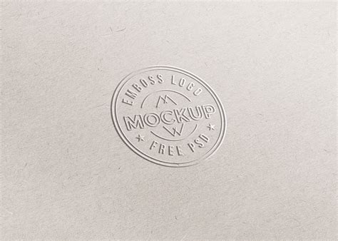 Emboss Paper Logo Mockup PSD | Mockup World HQ