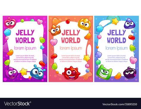 Jelly world banners cute colorful templates Vector Image