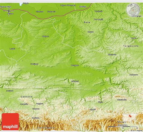 Physical 3D Map of Veliko Tarnovo