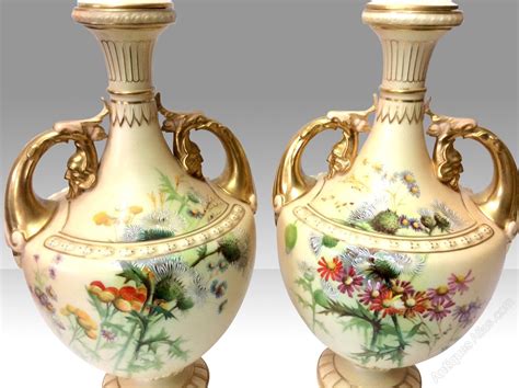 Antiques Atlas - Pair Of Antique Royal Worcester Blush Ivory Vases