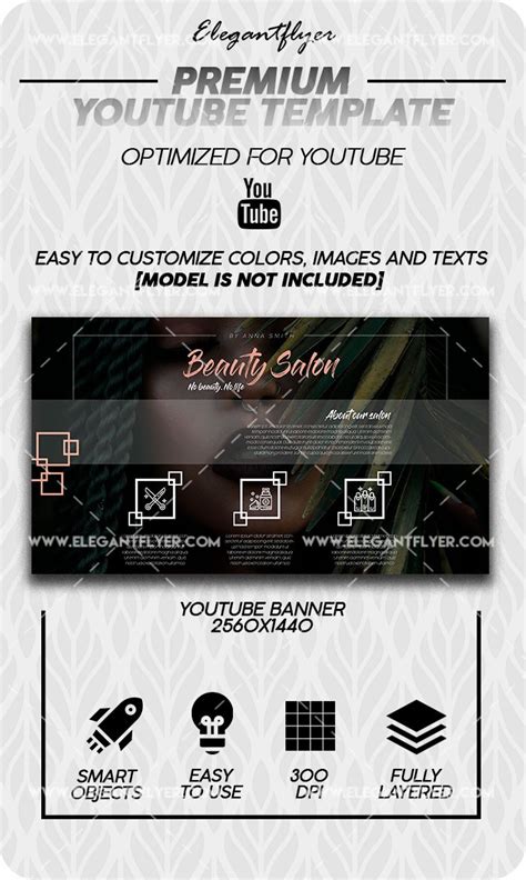 Black Simple Beauty Salon Youtube Premium Social Media Template PSD ...