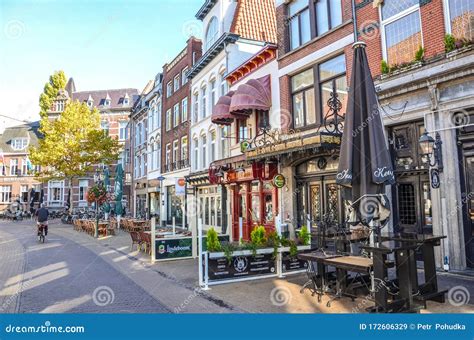 Venlo, Limburg, Netherlands - October 13, 2018: Street with Cafes ...