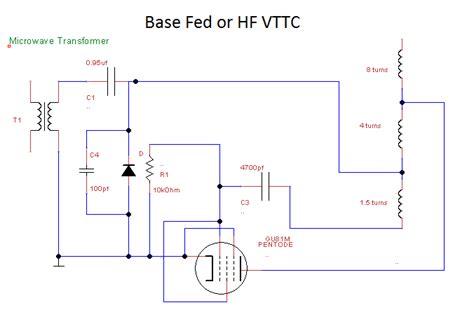 Vacuum Tube Tesla Coil: Base Fed or HF VTTC