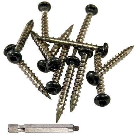 Veranda 1-1/2 in. Black Stainless Steel Screw-73014290 - The Home Depot