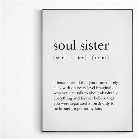 Soul Sister Definition Print | Dictionary Art Poster | Wall Home Decor ...