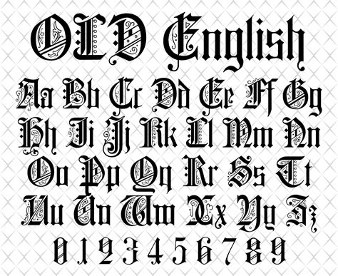 Old English font svg Old English script Old English monogram svg Font ...