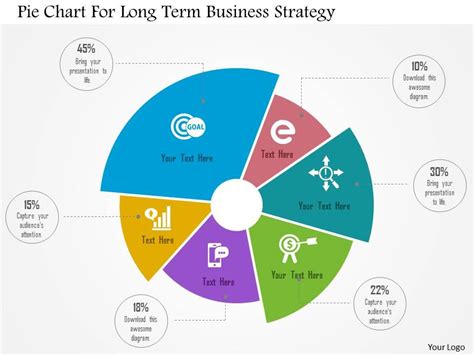 Pie Chart For Long Term Business Strategy Flat Powerpoint Design ...