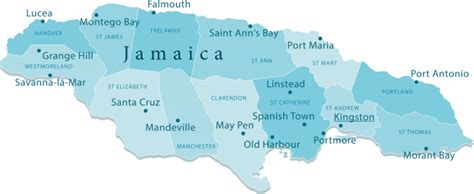 Jamaica Vector Map Regions Isolated Stock Illustration - Download Image ...