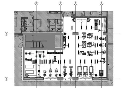 Gym building floor plan designs are given on this AutoCAD DWG Drawing ...